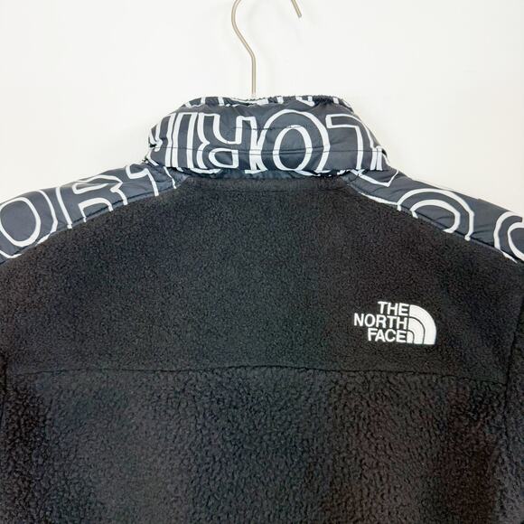 The North Face Boys Forrest Fleece Mashup Jacket Black White Logo Print Large 12 - Picture 7 of 15